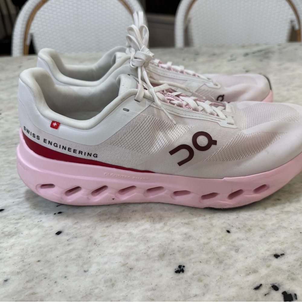 On Running - Cloud Surfer Next Women's Pink and White Running Shoes